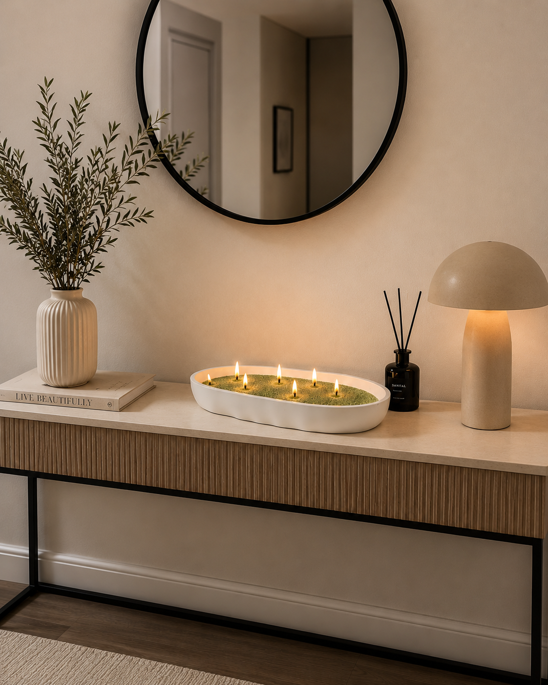 Olive Green Pearled Candle Sand