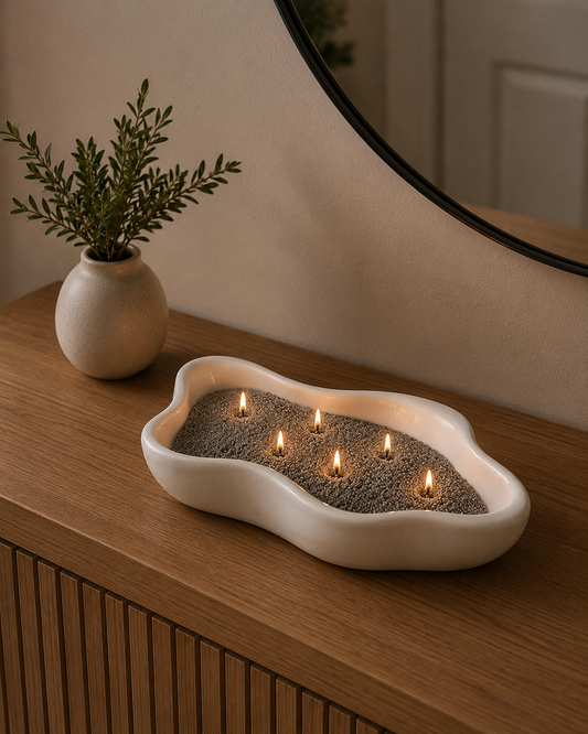 Dark Grey Pearled Candle Sand