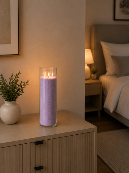 Lilac Pearled Candle Sand