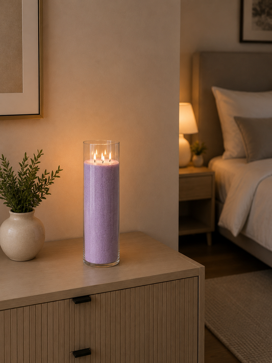 Lilac Pearled Candle Sand