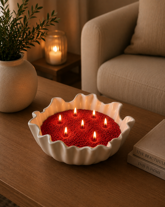 Red Pearled Candle Sand
