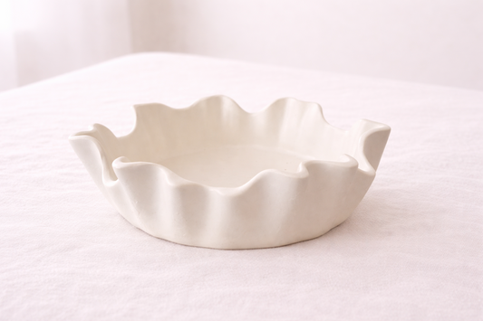 Wavy Cast Stone Vase