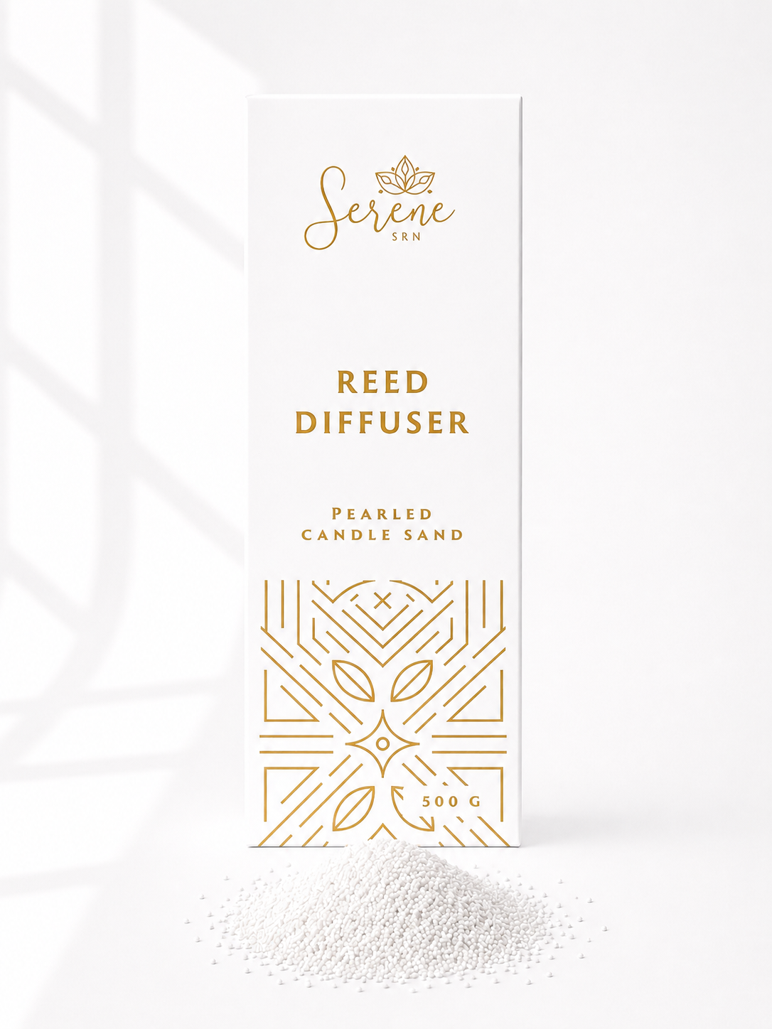 White Pearled Pearled Candle Sand
